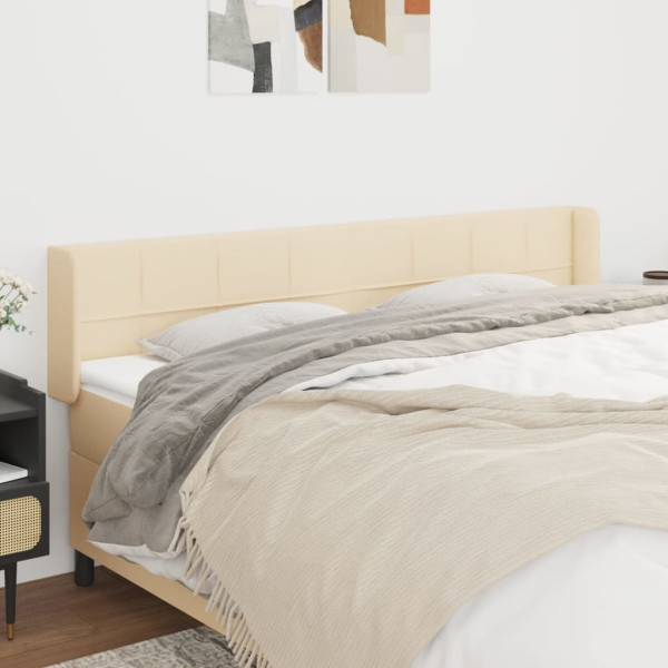 Cabecero de tela color crema 163x16x78/88 cm D
