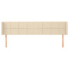 Cabeceira de cama c/ abas tecido 163x16x78/88 cm creme 3