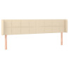 Cabecero con LED de tela crema 163x16x78/88 cm 3