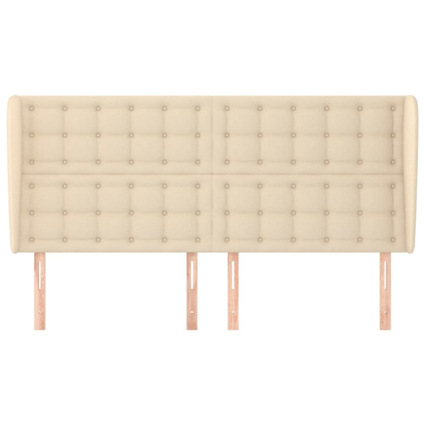 Cabeceira de cama c/ abas tecido 163x23x118/128 cm creme M 3
