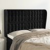 Cabecero con orejas de terciopelo negro 147x23x118/128 cm 1