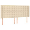 Cabecero con LED de tela color crema 163x16x118/128 cm 3