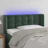 Cabecero con LED de terciopelo verde oscuro 93x16x78/88 cm 1
