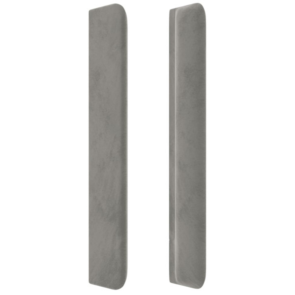Cabeceira cama c/ abas veludo 163x16x118/128 cm cinzento-claro M 4
