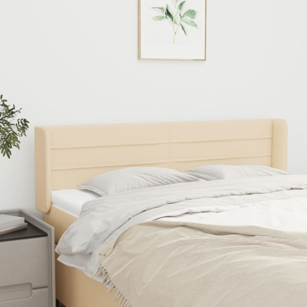 Cabecero de tela color crema 147x16x78/88 cm D