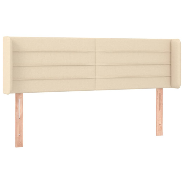Cabeceira de cama c/ abas tecido 147x16x78/88 cm creme M 2