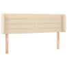 Cabeceira de cama c/ abas tecido 147x16x78/88 cm creme 2