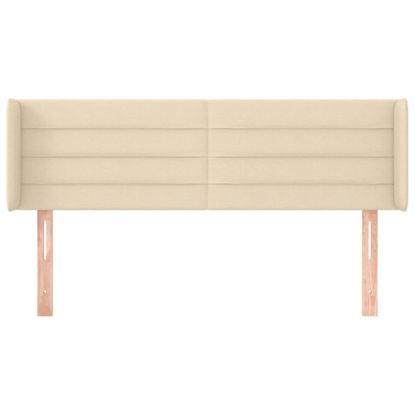 Cabeceira de cama c/ abas tecido 147x16x78/88 cm creme M 3