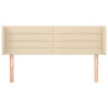 Cabeceira de cama c/ abas tecido 147x16x78/88 cm creme 3