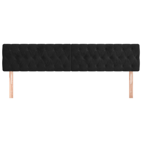 Cabeceros 2 unidades de terciopelo negro 100x7x78/88 cm M 3