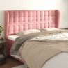 Cabeceira cama c/ abas veludo 203x23x118/128 cm rosa 1