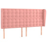 Cabecero con orejas de terciopelo rosa 203x23x118/128 cm 2