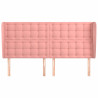 Cabecero con orejas de terciopelo rosa 203x23x118/128 cm 3