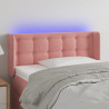 Cabecero con LED de terciopelo rosa 103x16x78/88 cm 1