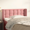 Cabeceira de cama c/ abas veludo 83x16x78/88 cm rosa 1