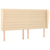 Cabecero con orejas de tela color crema 183x23x118/128 cm 2