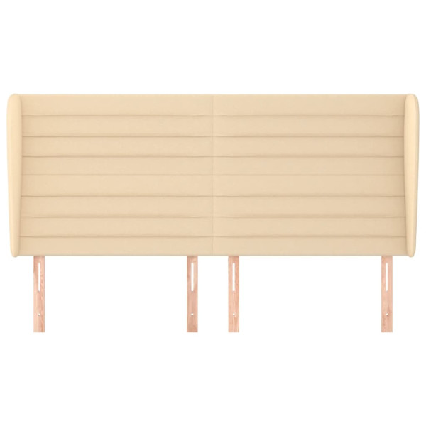 Cabecero con orejas de tela color crema 183x23x118/128 cm M 3