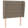 Cabecero con orejas de tela gris taupe 93x23x118/128 cm 2