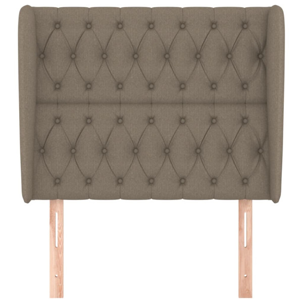 Cabecero con orejas de tela gris taupe 93x23x118/128 cm M 3
