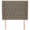 Cabecero con orejas de tela gris taupe 93x23x118/128 cm 3