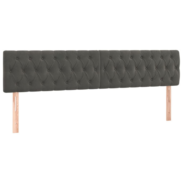 Cabecero con LED de terciopelo gris oscuro 180x7x78/88 cm M 4