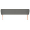 Cabeceira de cama c/ abas tecido 183x16x78/88cm cinzento-escuro 3