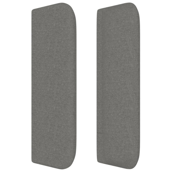 Cabeceira de cama c/ abas tecido 183x16x78/88cm cinzento-escuro M 4
