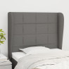 Cabecero con orejas de tela gris oscuro 93x23x118/128 cm 1