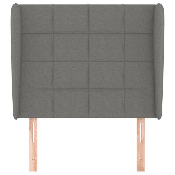 Cabecero con orejas de tela gris oscuro 93x23x118/128 cm M 3