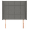 Cabecero con orejas de tela gris oscuro 93x23x118/128 cm 3
