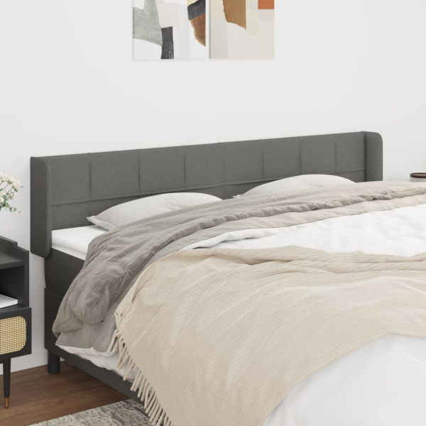 Cabecero de tela gris oscuro 183x16x78/88 cm D