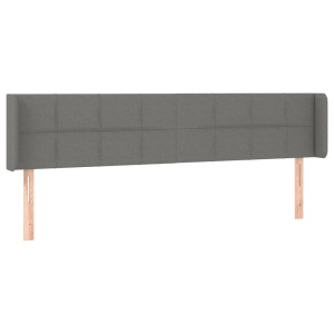 Cabecero de tela gris oscuro 183x16x78/88 cm H