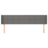 Cabeceira de cama c/ abas tecido 183x16x78/88cm cinzento-escuro 3