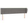 Cabeceira de cama c/ abas tecido 183x23x78/88cm cinzento-escuro 2