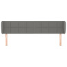 Cabeceira de cama c/ abas tecido 183x23x78/88cm cinzento-escuro 3
