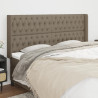 Cabecero con orejas de tela gris taupe 183x16x118/128 cm 1