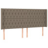 Cabecero con orejas de tela gris taupe 183x16x118/128 cm 2
