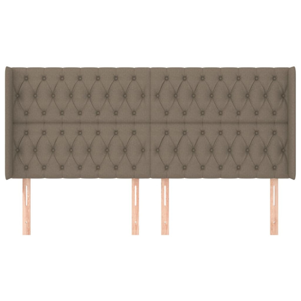Cabeceira cama abas tecido 183x16x118/128 cm cinza-acastanhado M 3