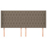 Cabecero con orejas de tela gris taupe 183x16x118/128 cm 3