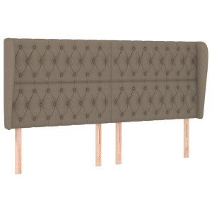 Cabeceira cama abas tecido 183x23x118/128 cm cinza-acastanhado H