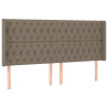 Cabeceira cama c/ LED tecido 183x16x118/128cm cinza-acastanhado 3