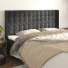 Cabeceira cama c/ abas veludo 203x16x118/128 cm cinzento-escuro 1