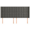 Cabeceira cama c/ abas veludo 203x16x118/128 cm cinzento-escuro 3