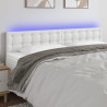 Cabecero con LED cuero sintético blanco 180x5x78/88 cm 1