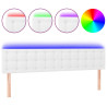 Cabecero con LED cuero sintético blanco 180x5x78/88 cm 2