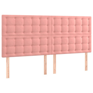 Cabeceros 4 unidades de terciopelo rosa 80x5x78/88 cm H
