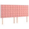 Cabeceira de cama 4 pcs veludo 80x5x78/88 cm rosa 2