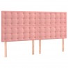 Cabeceros 4 unidades de terciopelo rosa 80x5x78/88 cm 2