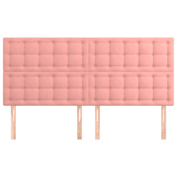 Cabeceira de cama 4 pcs veludo 80x5x78/88 cm rosa M 3
