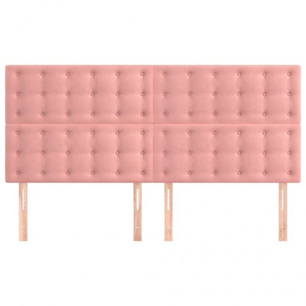 Cabeceros 4 unidades de terciopelo rosa 80x5x78/88 cm M 3